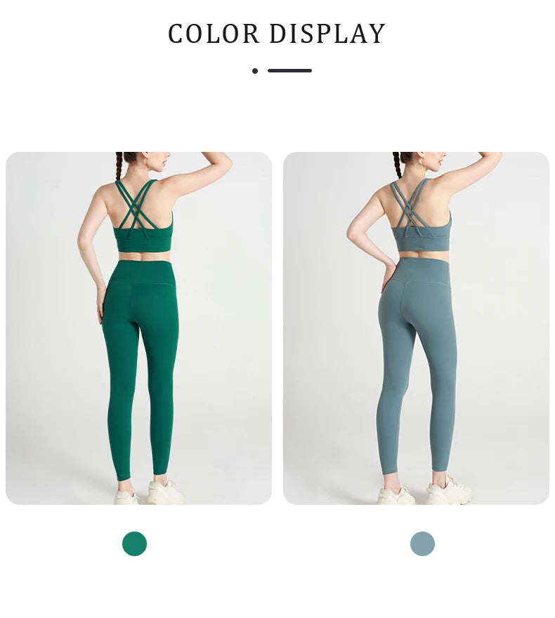 2 Piece Fitness Suit Yoga Clothes Women's Tracksuit Quick Dry Set Breathable Fitness Clothing Sports Bra Leggings Suit