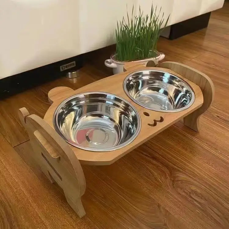 Cat Double Bowl Adult Cat and Kitten Porcelain Bowl Anti-knock Cat Food Bowl Ceramic Pet Bowl Cat Bowl Small Dog Bowl