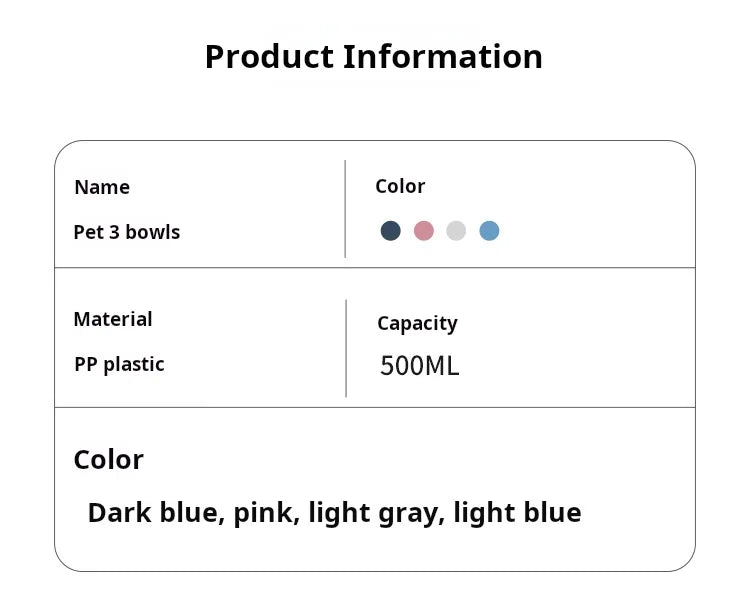 Cat Bowl Set With Gravity Water Bottle, 3 In 1 Ear Design Tilted  For Neck Protection