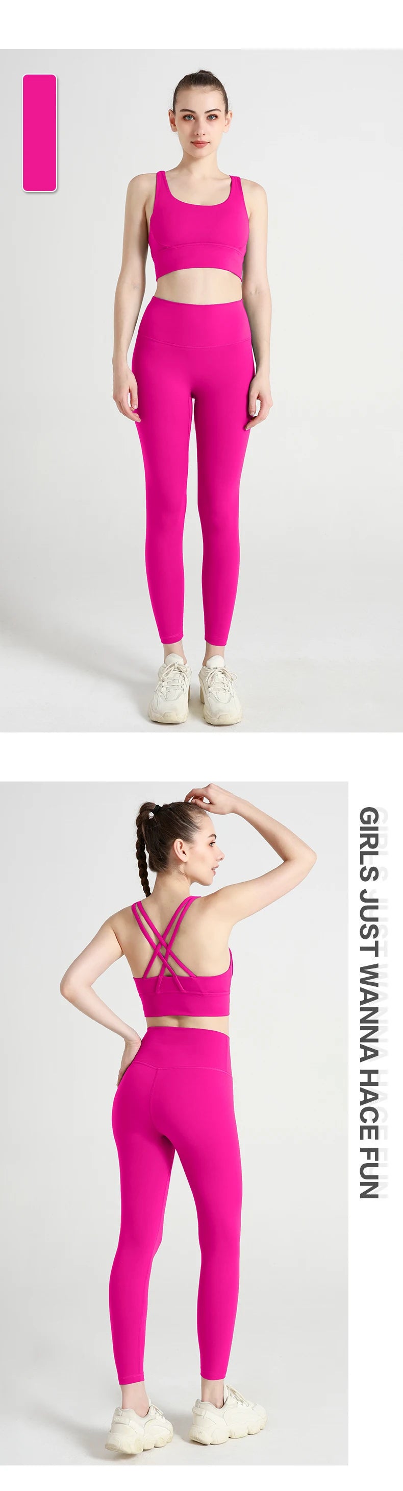 2 Piece Fitness Suit Yoga Clothes Women's Tracksuit Quick Dry Set Breathable Fitness Clothing Sports Bra Leggings Suit