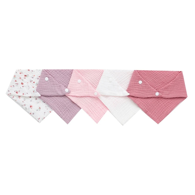 5pcs Baby Saliva Towel Soft Cotton Baby Burp Cloth Kindergarten Handkerchief Newborn Washcloth Nursing Towel
