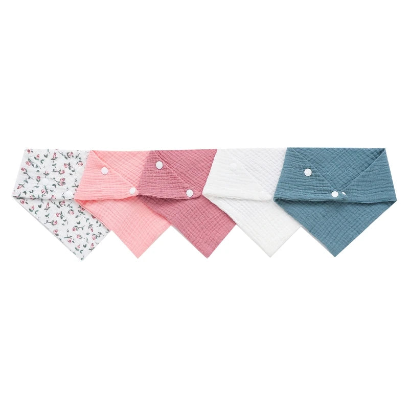 5pcs Baby Saliva Towel Soft Cotton Baby Burp Cloth Kindergarten Handkerchief Newborn Washcloth Nursing Towel
