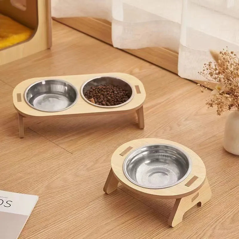 Cat Double Bowl Adult Cat and Kitten Porcelain Bowl Anti-knock Cat Food Bowl Ceramic Pet Bowl Cat Bowl Small Dog Bowl