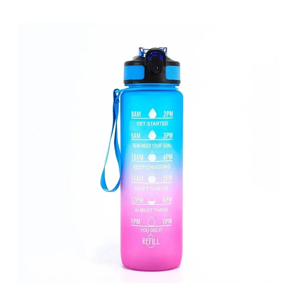 32 oz Motivational Water Bottles with Times Marker to Drink and Straw Leakproof Drinking Sports Mug for Fitness, Gym & Outdoo