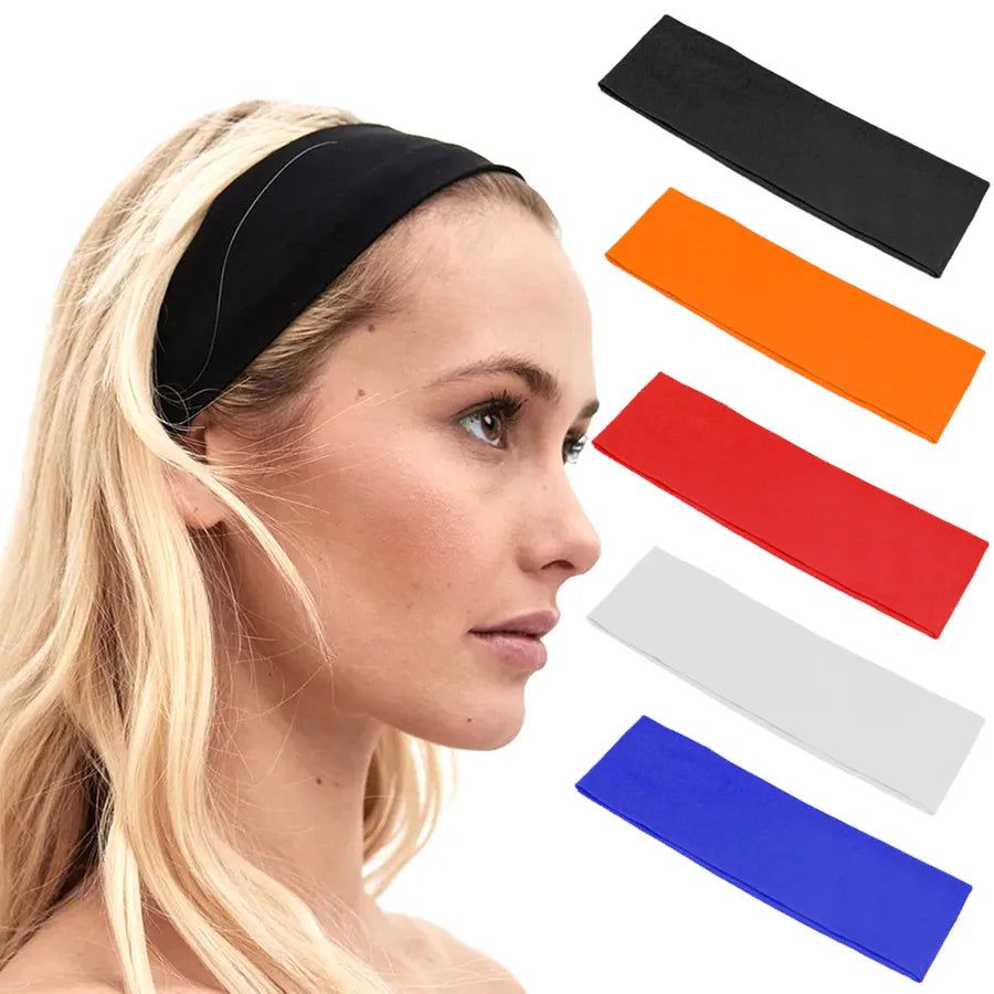 2PCS/Set Hair Band Solid Running Absorb Sweat Headband For Women Men Fitness Gym Make Up Hair Accessories Headwrap