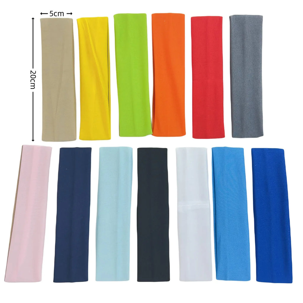 2PCS/Set Hair Band Solid Running Absorb Sweat Headband For Women Men Fitness Gym Make Up Hair Accessories Headwrap