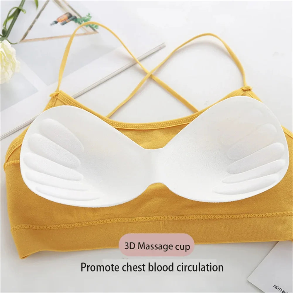 3PCS/Set Sports Bra Women's Cross Shoulder Strap Sports Bra Yoga Navel Top Gym Fitness Tube Top Breathable Beauty Sexy Bra Back