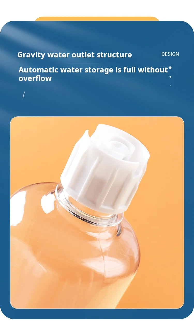 Cat Bowl Set With Gravity Water Bottle, 3 In 1 Ear Design Tilted  For Neck Protection