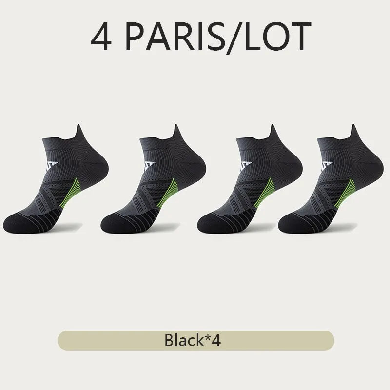 4 Pairs/Lot Men Sport Socks New Anti-sweat Women Gym Socks Men Breathable Cycling Socks Quick Dry Unisex Fitness Socks Set