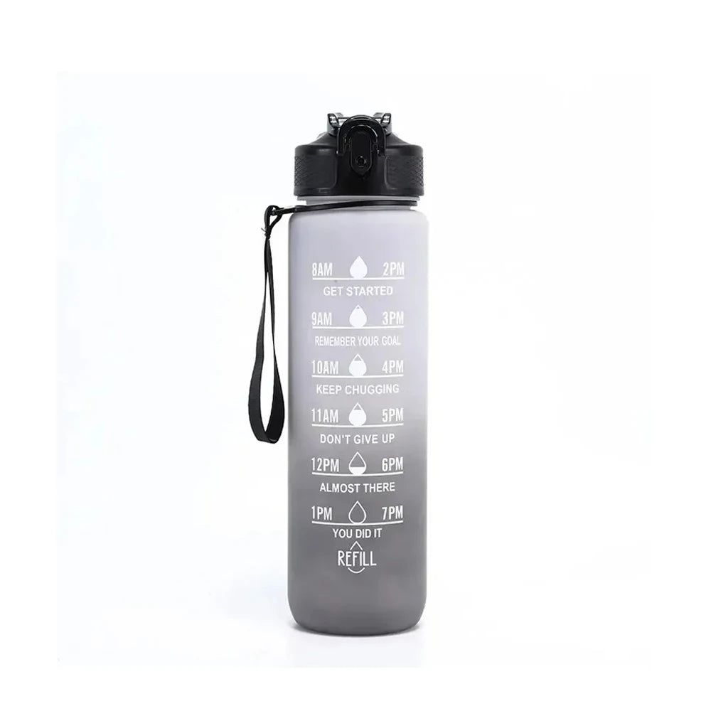 32 oz Motivational Water Bottles with Times Marker to Drink and Straw Leakproof Drinking Sports Mug for Fitness, Gym & Outdoo